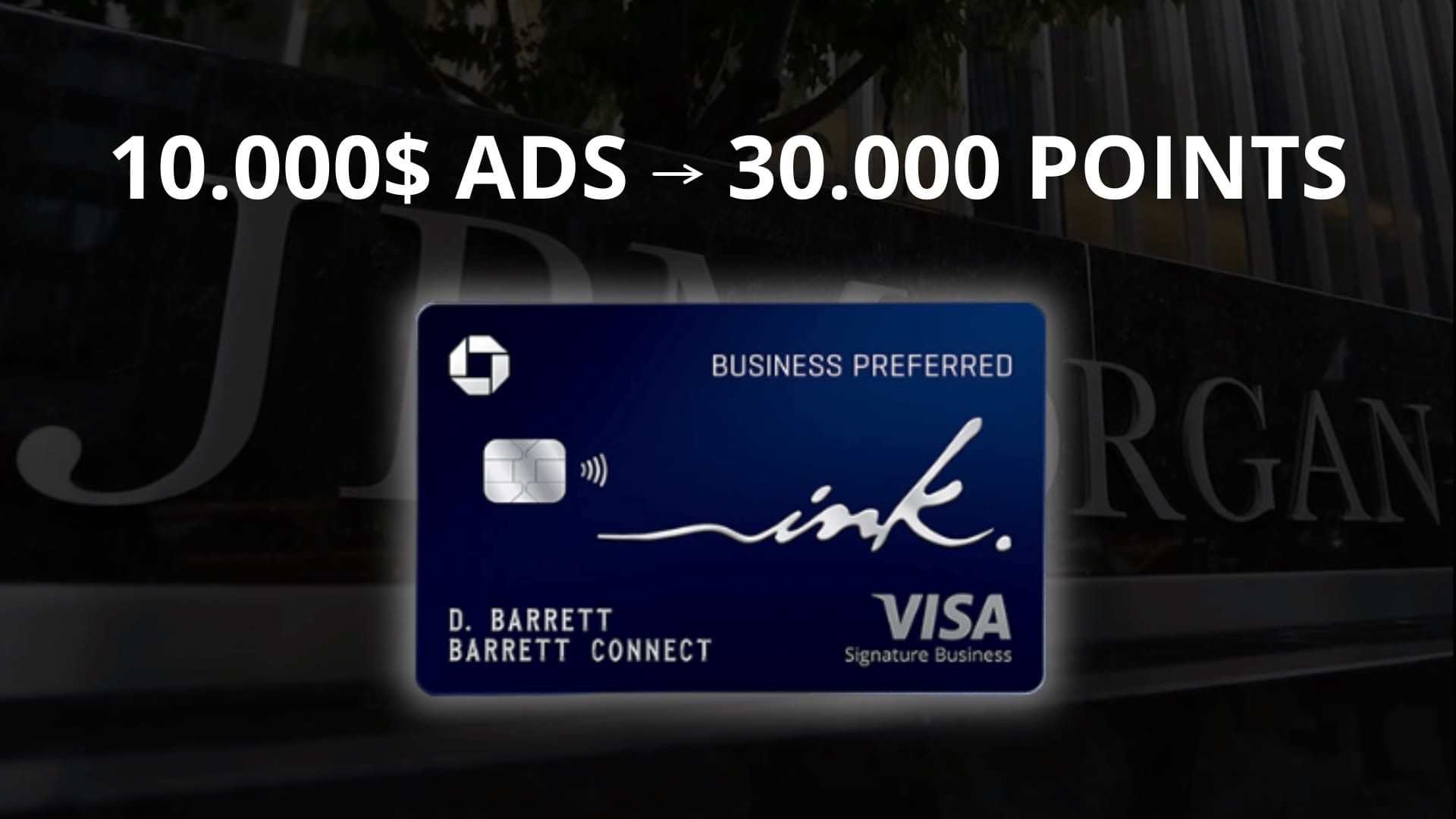 Logo JP Morgan Chase con carta di credito business, rappresentando l'apertura di un conto business da remoto per imprenditori con LLC americana