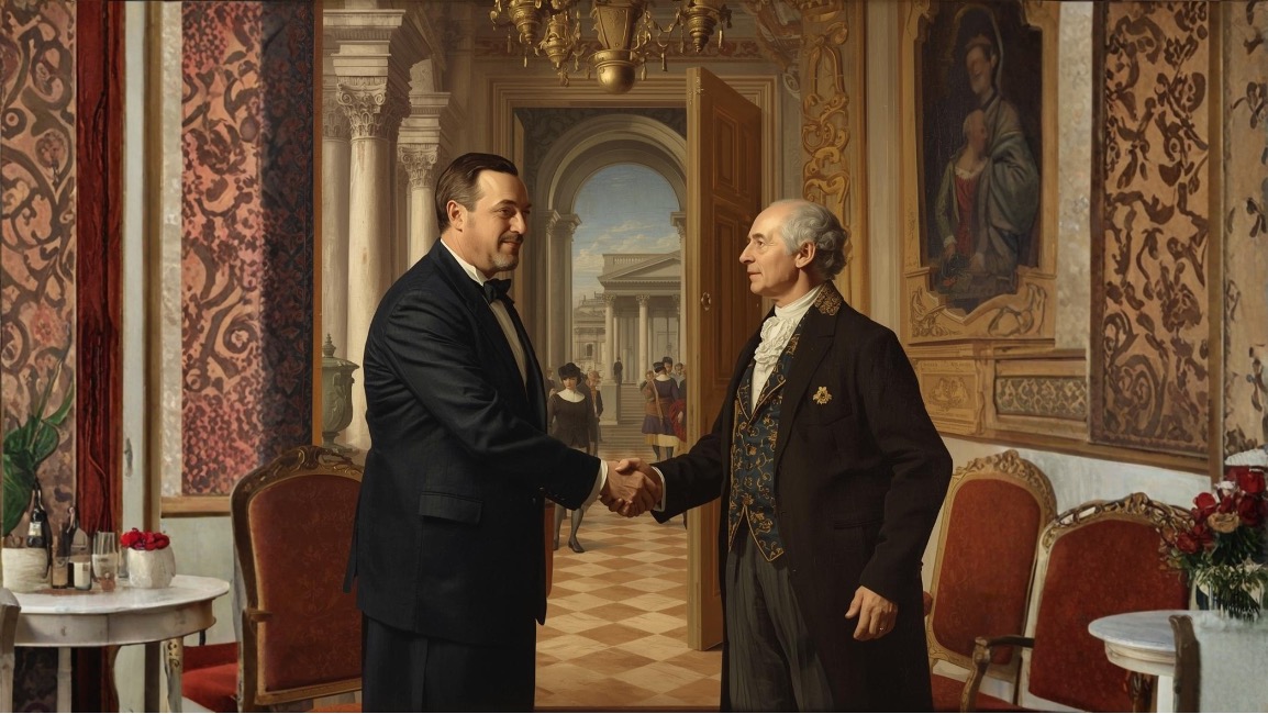 Stretta di mano tra banchiere e cliente in ambiente elegante rappresenta il relationship banking